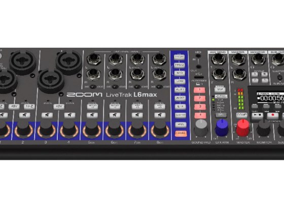 ZOOM、超小型12chデジタルミキサー「LiveTrak L6max」発売。奥行き11cmのボディに4マイク入力と14トラック同時録音機能