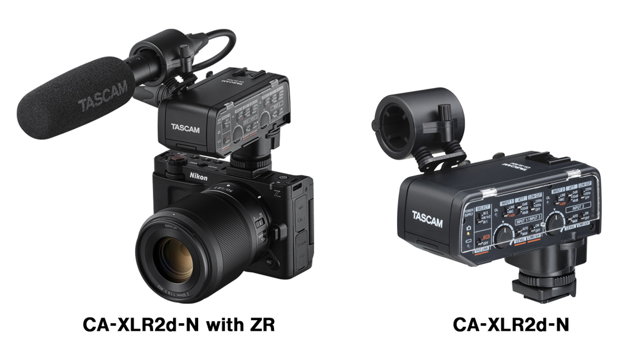 TASCAM、ニコンZRのデジタルアクセサリーシューに直結できるXLR