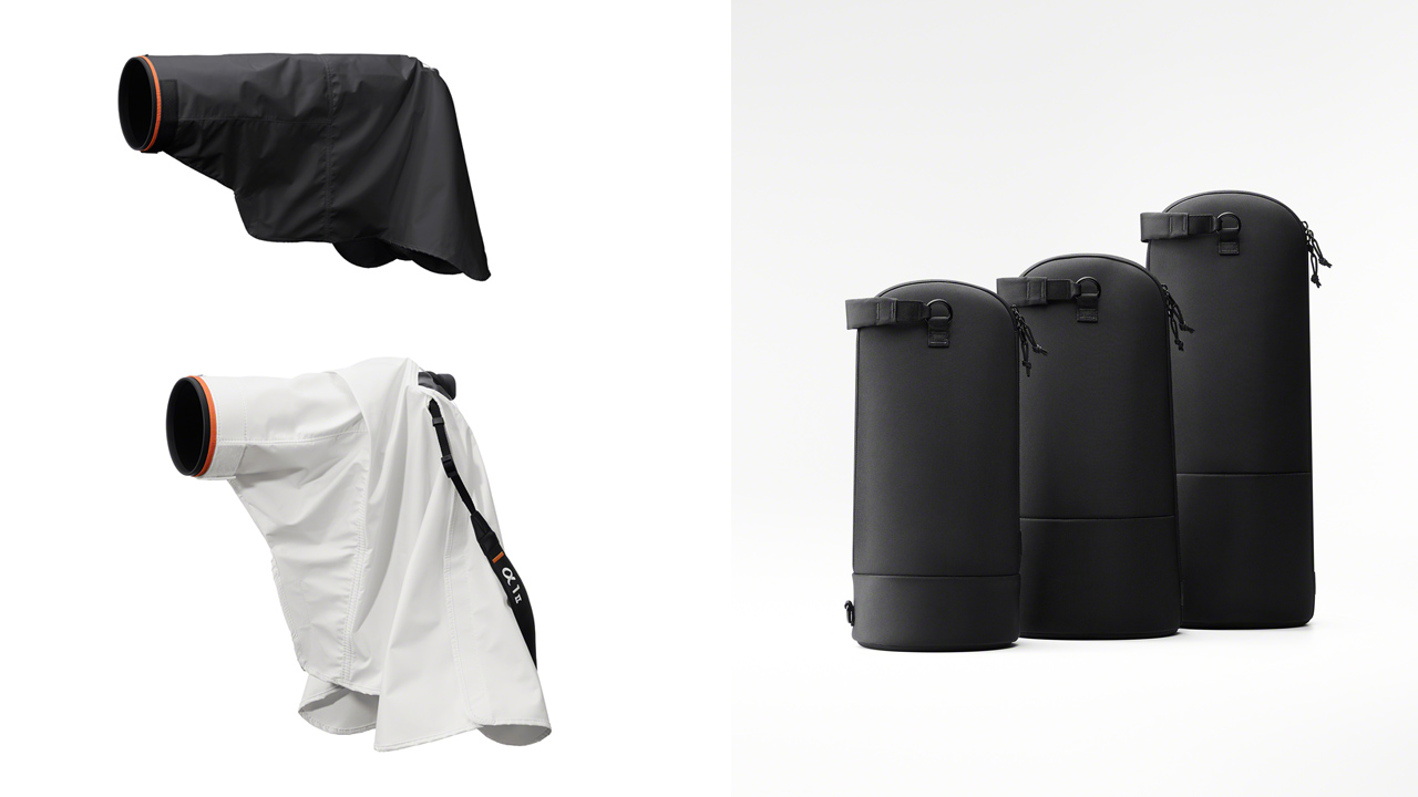 ソニー、α向けレインカバーと超望遠レンズ用ソフトキャリングケースを
