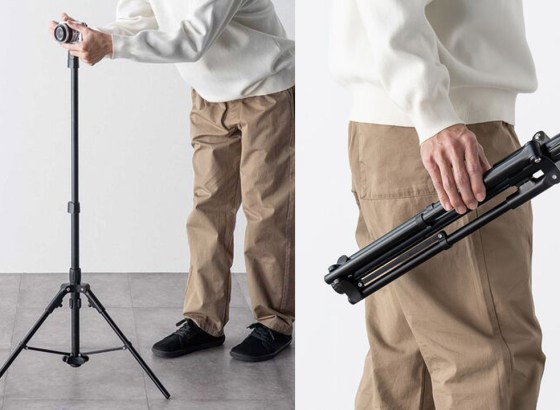 サンワサプライ、超時短＆軽量カメラ三脚を発売。地面に置くだけで自動開脚