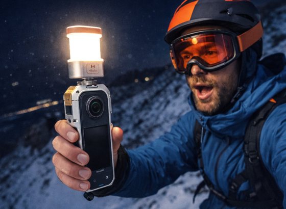 Harlowe、ポケットサイズのパノラマ用補助光「Omni 360 2W」を発表。高速移動中の360°撮影に対応