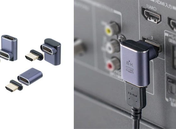 サンワサプライ株式会社は、8K/60Hz・48Gbps対応HDMIアダプタ発売。の近づけるだけで接続、端子の摩耗を防止