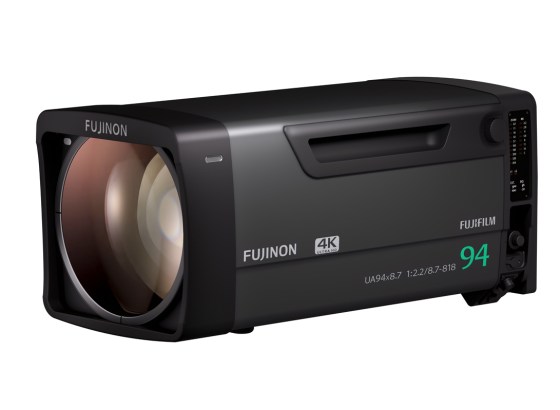 富士フイルム、4K放送用レンズ「UA94x8.7」開発。広角8.7mmから超望遠818mmまでの94倍ズーム、スポーツ中継やイベントで活躍 [NAB2026]