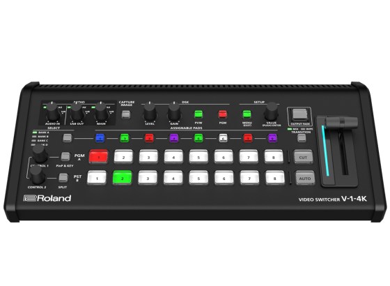 Roland、4K対応の小型ビデオスイッチャー「V-1-4K」発売。1台の4Kカメラから4ショットを切り出すROIモード搭載