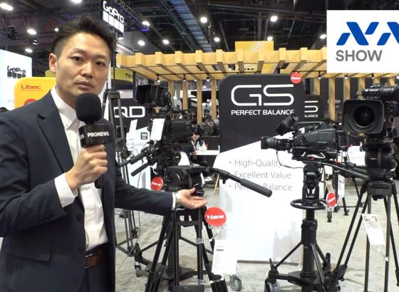 平和精機/Libec、次世代100mmクラス三脚「GSシリーズ」を披露。カウンターバランスメーター搭載でセッティングを視覚化[NAB2026展示レポート]