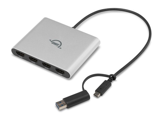 OWC、USB-HDMI変換アダプター「USB-C Quad HDMI 4K Display Adapter」発売。最大4画面のマルチディスプレイ環境を実現