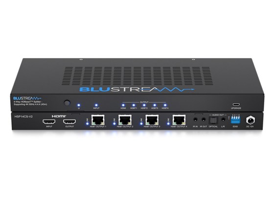 Blustream、HDBaseT CSC 4分配器「HSP14CS-V2」発売。4K 60Hz 4:4:4入力と長距離伝送に対応