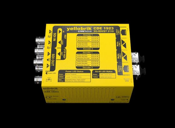 LYNX Technik、双方向3G-SDI/SMPTE ST 2110コンバーター「yellobrik CDE 1923」発表。リファレンス接続機能を内蔵