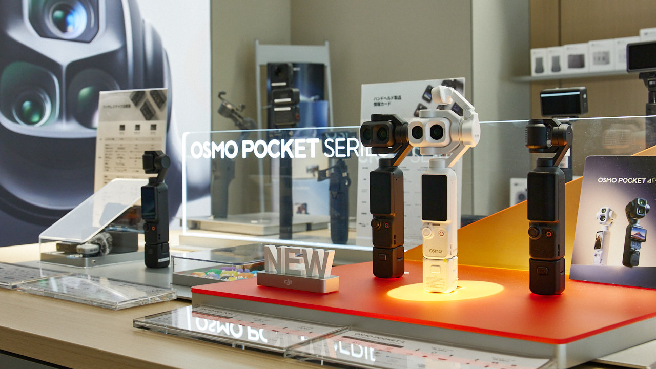 Osmo Pocketシリーズの展示コーナー